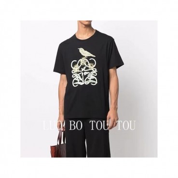 Loewe  Unisex Smile Short Sleeved Tshirts Black - 로에베 2022 남/녀 폴로 반팔티 Loe0546x Size(s 