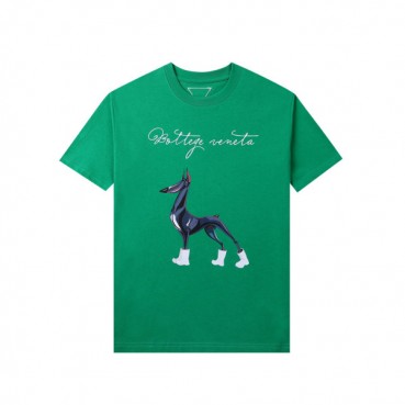 Bottega Veneta  Unisex Casual Short-sleeved Tshirts Green 