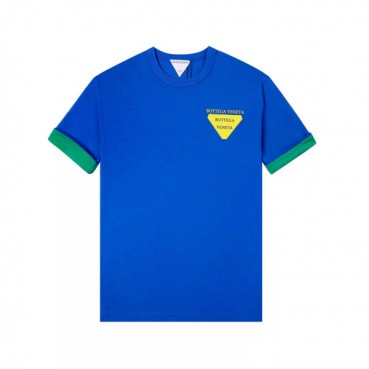 Bottega Veneta  Unisex Casual Short-sleeved Tshirts Blue 