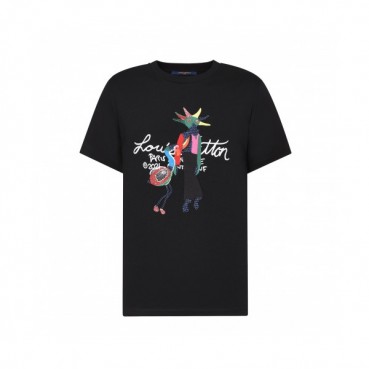 Louis vuitton  Unisex Logo Short Sleeved Tshirts Black - 루이비통 2021 남/녀 로고 반팔티 Lou03893x Size(xs 