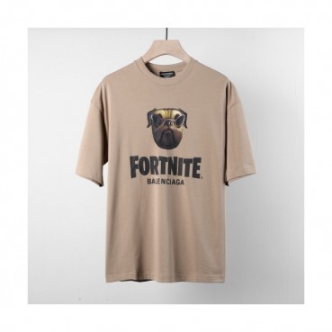 Balenciaga  Unisex Logo Cotton Short Sleeved Tshirts Camel - 발렌시아가 2021 남/녀 로고 코튼 반팔티 Bal01274x Size(xs 