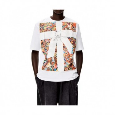 Loewe  Unisex Smile Short Sleeved Tshirts White - 로에베 2021 남/녀 폴로 반팔티 Loe0539x Size(xs 