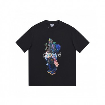 Loewe  Unisex Smile Short Sleeved Tshirts Black - 로에베 2021 남/녀 폴로 반팔티 Loe0538x Size(xs 