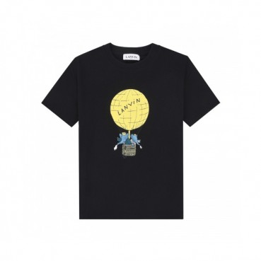 LANVIN Unisex shirts Black - 랑방 2021 남/녀 로고 반팔티 