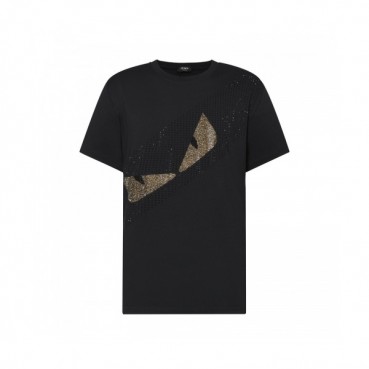 Fendi  Mens Logo Casual Short Sleeved Tshirts Black - 펜디 2021 남성 로고 캐쥬얼 코튼 반팔티 Fen01125x Size(s 