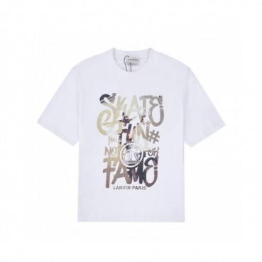 LANVIN Unisex Tshirts White - 랑방 2021 남/녀 로고 반팔티 