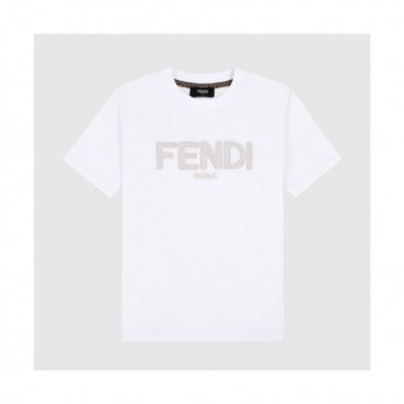 Fendi  Mens Logo Casual Short Sleeved Tshirts White - 펜디 2021 남성 로고 캐쥬얼 코튼 반팔티 Fen01124x Size(xs 