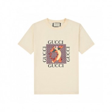 Gucci  Unisex Logo Short Sleeved Tshirts Ivory - 구찌 2021 남/녀 로고 반팔티 Guc04538x Size(xs 