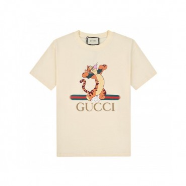 Gucci  Unisex Logo Short Sleeved Tshirts Ivory - 구찌 2021 남/녀 로고 반팔티 Guc04536x Size(xs 