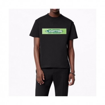 Louis vuitton  Unisex Logo Short Sleeved Tshirts Black - 루이비통  남/녀 로고 반팔티 Lou03877x Size(s 