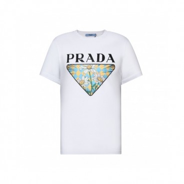 Prada  Unisex Logo Short Sleeved Tshirts White - 프라다 2021 남/녀 로고 반팔티 Pra02548x Size(s 