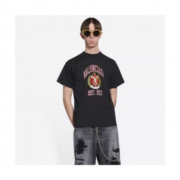 Balenciaga  Mm/Wm Logo Cotton Short Sleeved Tshirts Black - 발렌시아가 2021 남/녀 로고 코튼 반팔티 Bal01260x Size(xs 