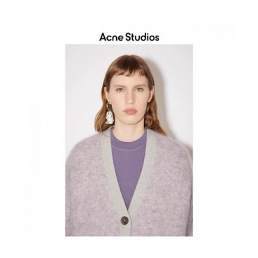 Acne  Studios Mm/Wm Logo Cotton Short Sleeved Tshirts Purple - 아크네 스튜디오 2021 남/녀 로고 코튼 반팔티 Acn0136x Size(s 