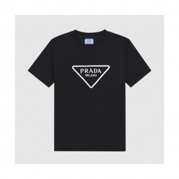 Prada  Mm/Wm Logo Short Sleeved Tshirts Black - 프라다 2021 남/녀 로고 반팔티 Pra02504x Size(s 