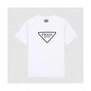 Prada  Mm/Wm Logo Short Sleeved Tshirts White - 프라다 2021 남/녀 로고 반팔티 Pra02504x Size(s 