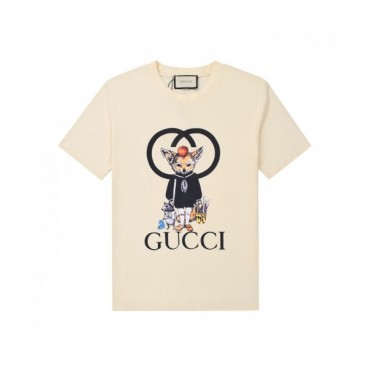 Gucci  Mm/Wm Logo Short Sleeved Tshirts Ivory - 구찌 2021 남/녀 로고 반팔티 Guc04005x Size(xs 