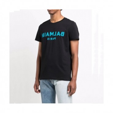 Balmain  Mens Logo Cotton Short Sleeved Tshirs Black - 발망 2021 남성 로고 코튼 반팔티 Bam0152x Size(m 