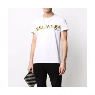Balmain  Mens Logo Cotton Short Sleeved Tshirs White - 발망 2021 남성 로고 코튼 반팔티 Bam0150x Size(m 