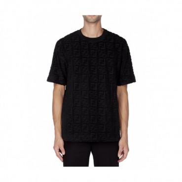 Fendi  Mens Logo Casual Short Sleeved Tshirts Black - 펜디 2021 남성 로고 캐쥬얼 코튼 반팔티 Fen01070x Size(m 