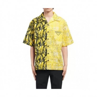 Prada  Mens Basic Logo Short Sleeved Tshirts Yellow - 프라다 2021 남성 베이직 로고 폴로 반팔티 Pra02433x Size(s 