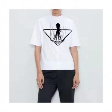 Prada  Mm/Wm Logo Short Sleeved Tshirts White - 프라다 2021 남/녀 로고 반팔티 Pra02505x Size(s 
