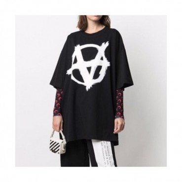 Vetements  Mm/Wm Printing Logo Cotton Short Sleeved Oversize Tshirts Black - 베트멍 2021 남/녀 프린팅 로고 코튼 오버사이즈 반팔티 Vet0198x Size(xs 