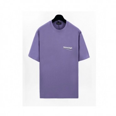 Balenciaga  Mm/Wm Logo Cotton Short Sleeved Tshirts Purple - 발렌시아가 2021 남/녀 로고 코튼 반팔티 Bal01187x Size(xs 