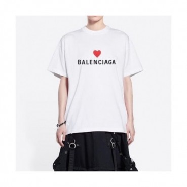 Balenciaga  Mm/Wm Logo Cotton Short Sleeved Tshirts White - 발렌시아가 2021 남/녀 로고 코튼 반팔티 Bal01173x Size(xs 