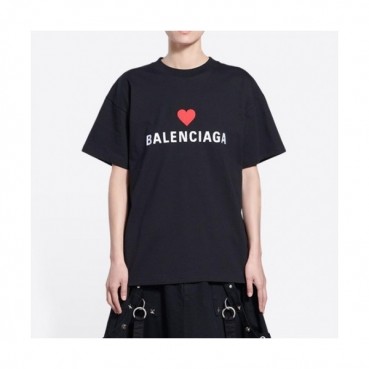 Balenciaga  Mm/Wm Logo Cotton Short Sleeved Tshirts Black - 발렌시아가 2021 남/녀 로고 코튼 반팔티 Bal01172x Size(xs 