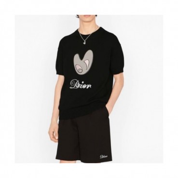 Dior  Mm/Wm Casual Crew-neck Short Sleeved Tshirts Black 