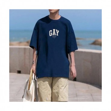 Balenciaga  Mm/Wm Logo Cotton Short Sleeved Tshirts Navy - 발렌시아가 2021 남/녀 로고 코튼 반팔티 Bal01166x Size(xs 