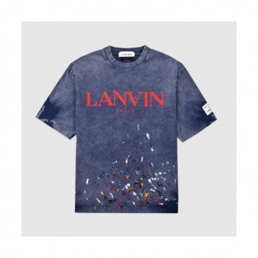 LANVIN Mens Tshirts Blue - 랑방 2021 남/녀 로고 반팔티 