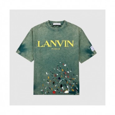 LANVIN Mens Tshirts Green - 랑방 2021 남성 로고 반팔티 