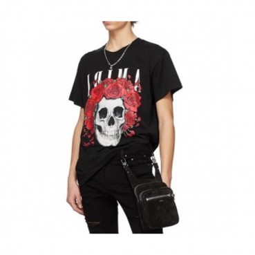 Amiri Mm/Wm Logo Cotton Short Sleeved Tshirts Black - 아미리 2021 남/녀 로고 코튼 반팔티 Ami0274x Size(s 