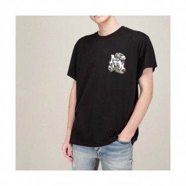 Amiri Mm/Wm Logo Cotton Short Sleeved Tshirts Black - 아미리 2021 남/녀 로고 코튼 반팔티 Ami0272x Size(s 