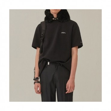 ADER  Mens Minimal Cotton Short-sleeved Tshirts Black 