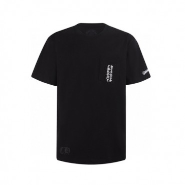 크롬하츠 남성 크루넥 블랙 반팔티 - Mens Black Tshirts 
