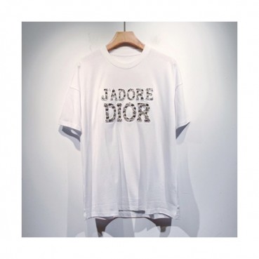 Dior  Mm/Wm Casual Crew-neck Short Sleeved Tshirts White 