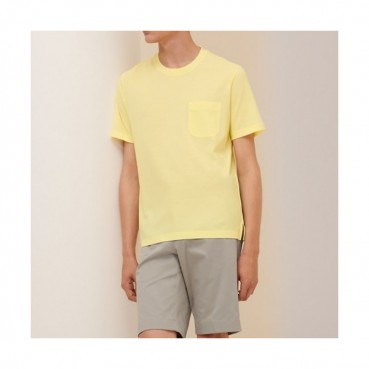 Hermes  Mens Crew-neck Short Sleeved Tshirts Yellow 