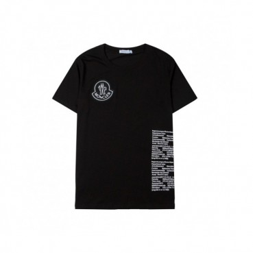 Moncler  Mens Logo Crew-neck Short Sleeved Tshirts Black 