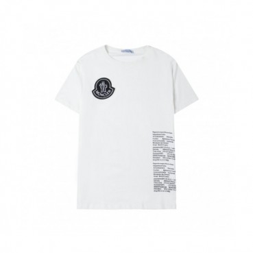 Moncler  Mens Logo Crew-neck Short Sleeved Tshirts White 