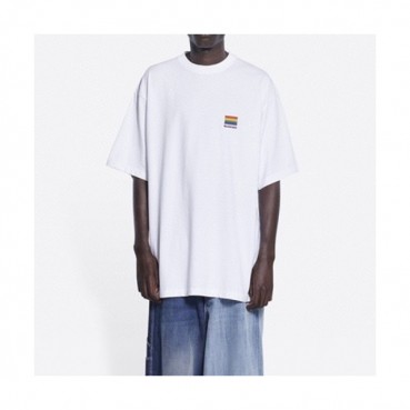 Balenciaga  Mm/Wm Logo Cotton Short Sleeved Tshirts White - 발렌시아가 2021 남/녀 로고 코튼 반팔티 Bal01144x Size(xs 