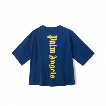 Palm Angels  Mm/Wm Logo Cotton Short Sleeved Tshirts Blue - 팜 엔젤스 2021 남/녀 로고 코튼 반팔티셔츠 Pam0321x Size(s 