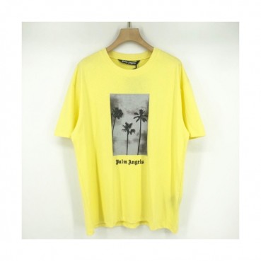 Palm Angels  Mm/Wm Logo Cotton Short Sleeved Tshirts Yellow - 팜 엔젤스 2021 남/녀 로고 코튼 반팔티셔츠 Pam0319x Size(s 