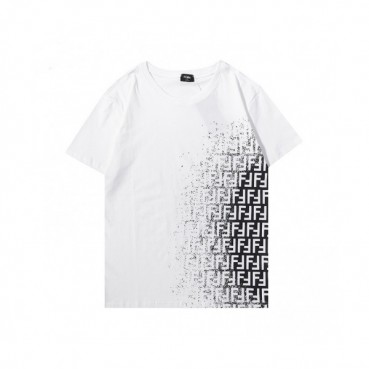 Fendi  Mens Logo Casual Short Sleeved Tshirts White - 펜디 2021 남성 로고 캐쥬얼 코튼 반팔티 Fen01005x Size(s 