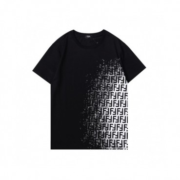 Fendi  Mens Logo Casual Short Sleeved Tshirts Black - 펜디 2021 남성 로고 캐쥬얼 코튼 반팔티 Fen01004x Size(s 