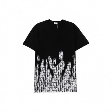 Dior  Mm/Wm Casual Crew-neck Short Sleeved Tshirts Black 