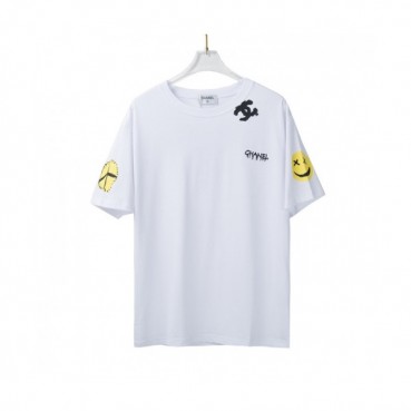 Chanel  Mm/Wm 'CC' Logo Cotton Short Sleeved Tshirts White - 샤넬 2021 남/녀 'CC'로고 코튼 반팔티 Cnl0745x Size(xs 