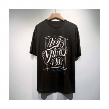 Louis vuitton  Mm/Wm Logo Short Sleeved Tshirts Black - 루이비통 2021 남/녀 로고 반팔티 Lou03438x Size(s 