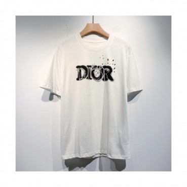 Dior  Mm/Wm Casual Crew-neck Short Sleeved Tshirts White 